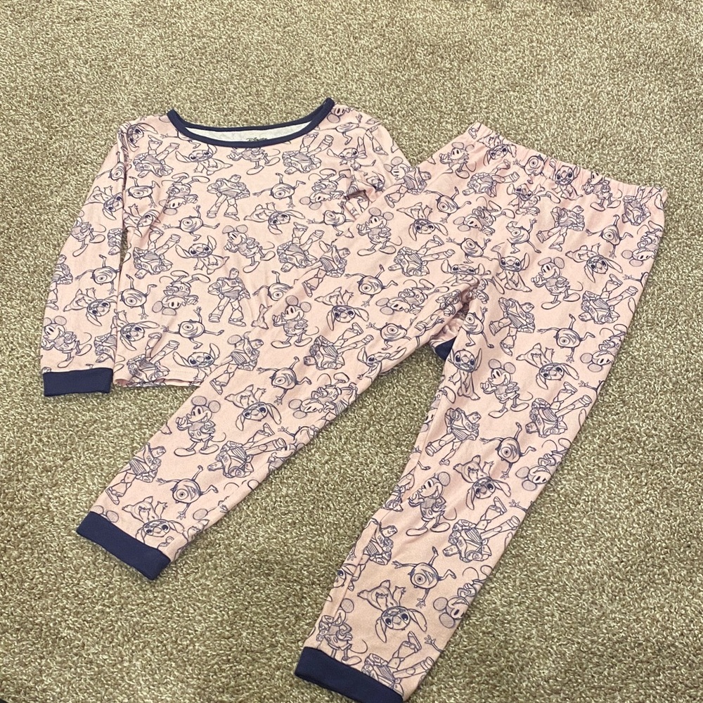 Disney 100 Pink and Blue Character Pajama Set